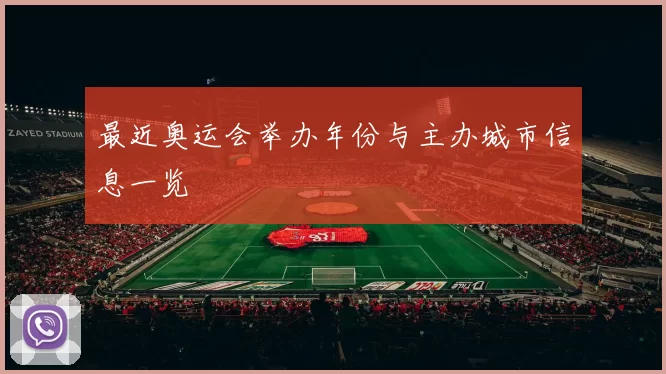 最近奥运会举办年份与主办城市信息一览