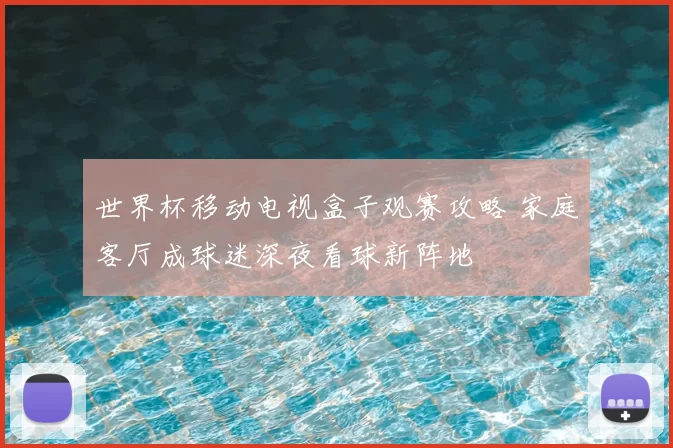 世界杯移动电视盒子观赛攻略 家庭客厅成球迷深夜看球新阵地
